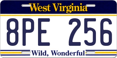 WV license plate 8PE256