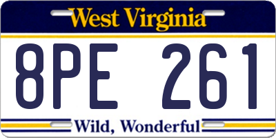 WV license plate 8PE261