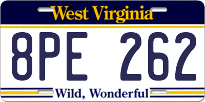 WV license plate 8PE262