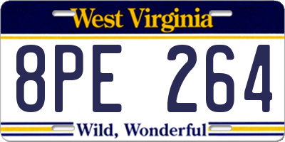 WV license plate 8PE264