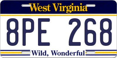 WV license plate 8PE268