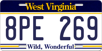 WV license plate 8PE269