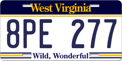 WV license plate 8PE277