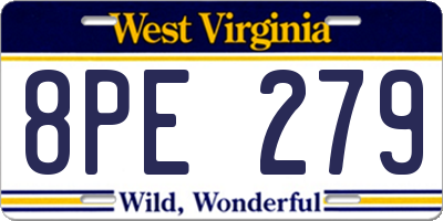 WV license plate 8PE279