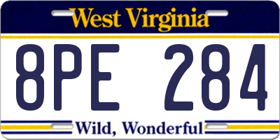 WV license plate 8PE284