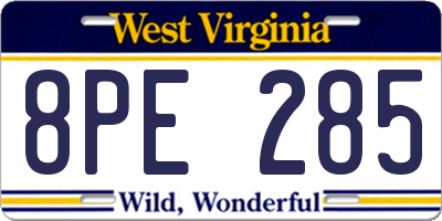 WV license plate 8PE285