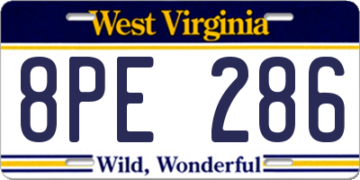 WV license plate 8PE286