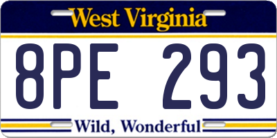 WV license plate 8PE293