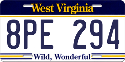 WV license plate 8PE294