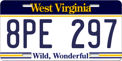 WV license plate 8PE297