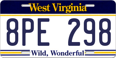 WV license plate 8PE298