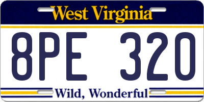 WV license plate 8PE320