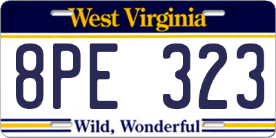 WV license plate 8PE323
