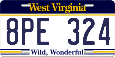 WV license plate 8PE324