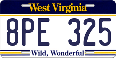 WV license plate 8PE325