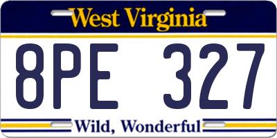 WV license plate 8PE327