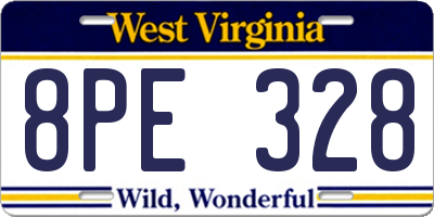 WV license plate 8PE328