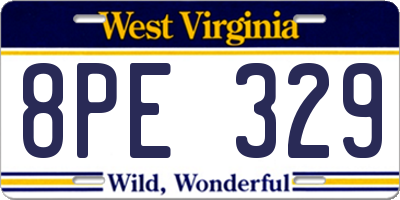 WV license plate 8PE329