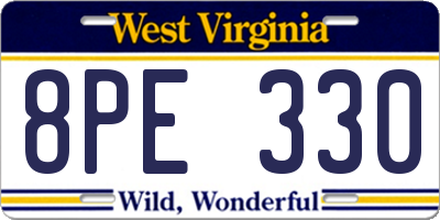 WV license plate 8PE330