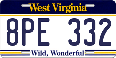 WV license plate 8PE332