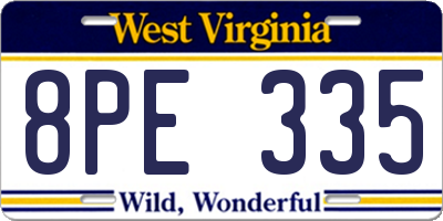 WV license plate 8PE335