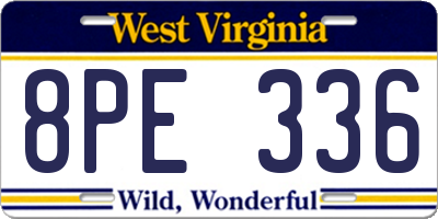 WV license plate 8PE336