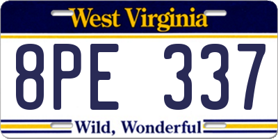 WV license plate 8PE337