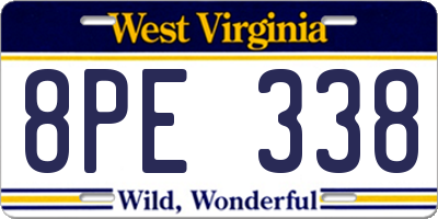 WV license plate 8PE338
