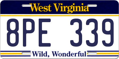 WV license plate 8PE339