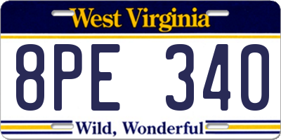 WV license plate 8PE340