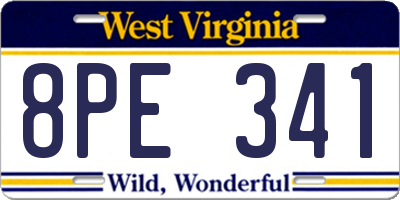 WV license plate 8PE341