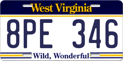 WV license plate 8PE346