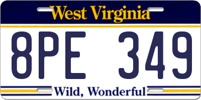 WV license plate 8PE349