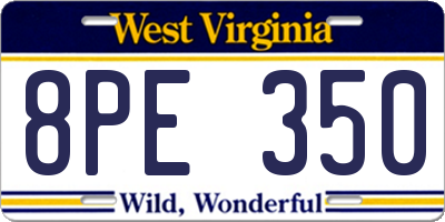 WV license plate 8PE350