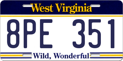 WV license plate 8PE351
