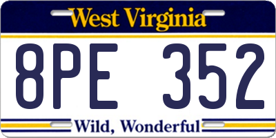 WV license plate 8PE352