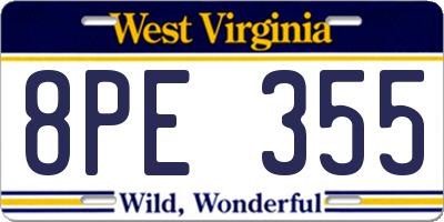 WV license plate 8PE355