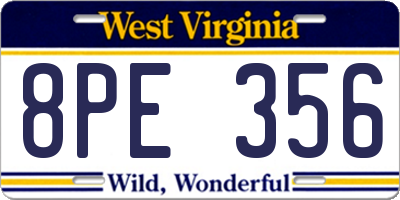 WV license plate 8PE356