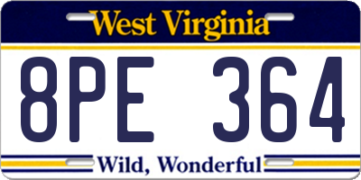 WV license plate 8PE364