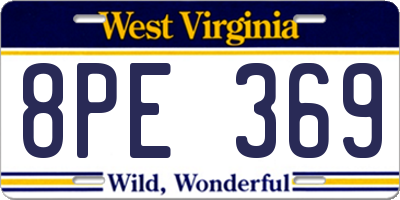 WV license plate 8PE369