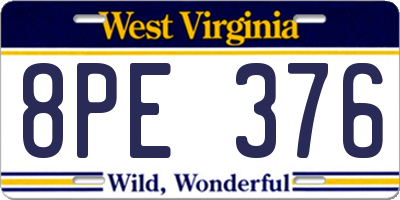 WV license plate 8PE376