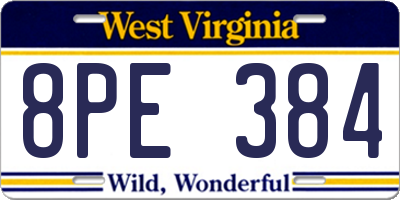 WV license plate 8PE384