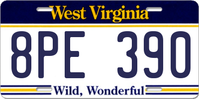 WV license plate 8PE390