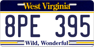 WV license plate 8PE395