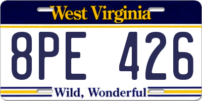 WV license plate 8PE426