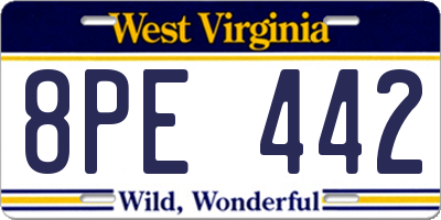 WV license plate 8PE442