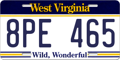 WV license plate 8PE465
