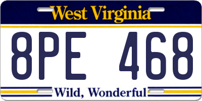 WV license plate 8PE468