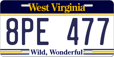 WV license plate 8PE477