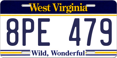 WV license plate 8PE479